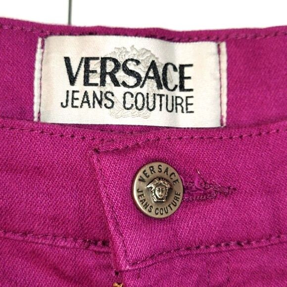 VTG Versace Jean Couture Purple Y2K Mom Jeans 34 - Picture 3 of 12
